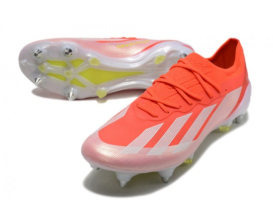 Adidas X Crazyfast1 SG Silver Orange Yellow Low Soccer Cleats For Men