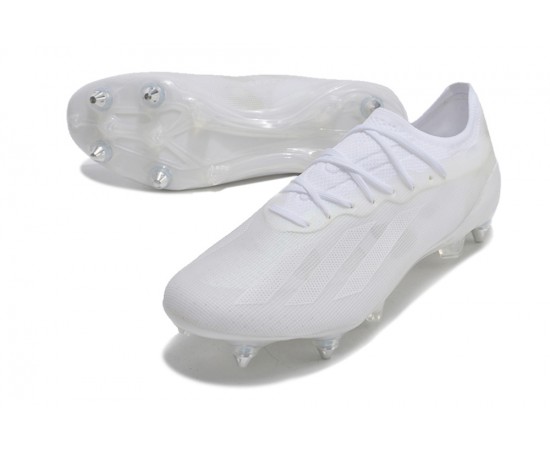 Adidas X Crazyfast1 SG White Silver Low Soccer Cleats For Men