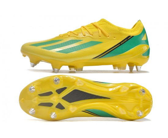 Adidas X Crazyfast1 SG Yellow Blue Black Green Low Soccer Cleats For Men