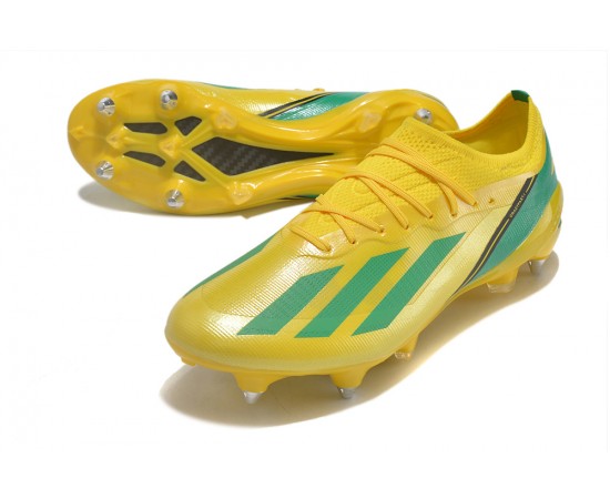 Adidas X Crazyfast1 SG Yellow Blue Black Green Low Soccer Cleats For Men