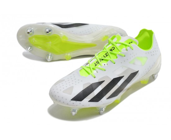 Adidas X Crazyfast1 SG Yellow Green White Black Low Soccer Cleats For Men