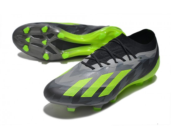 Adidas x23crazyfast.1 FG Low Soccer Cleats Black Green For Men