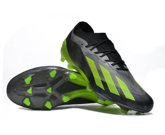 Adidas x23crazyfast.1 FG Low Soccer Cleats Black Green For Men