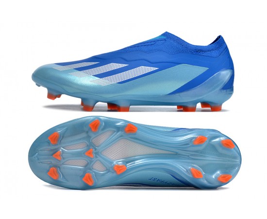 Adidas x23crazyfast.1 FG Low Soccer Cleats Blue Silver Orange For Men And Women