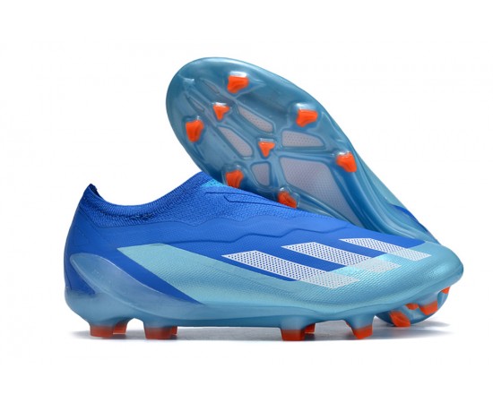 Adidas x23crazyfast.1 FG Low Soccer Cleats Blue Silver Orange For Men And Women