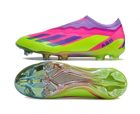 Adidas x23crazyfast.1 FG Low Soccer Cleats Pink Purple Green For Men And Women