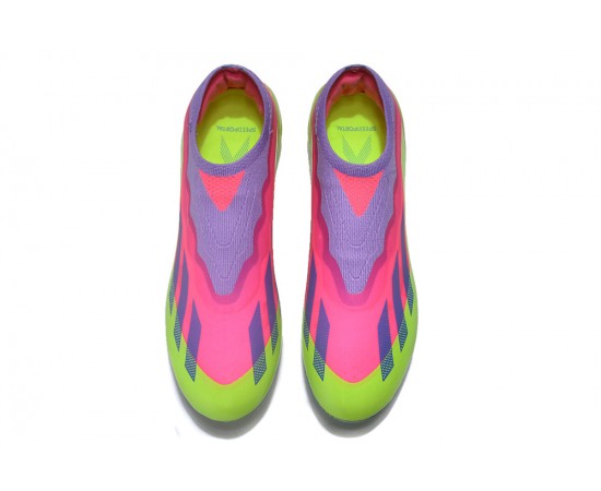 Adidas x23crazyfast.1 FG Low Soccer Cleats Pink Purple Green For Men And Women