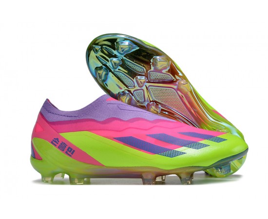 Adidas x23crazyfast.1 FG Low Soccer Cleats Pink Purple Green For Men And Women