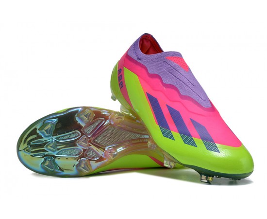 Adidas x23crazyfast.1 FG Low Soccer Cleats Pink Purple Green For Men And Women