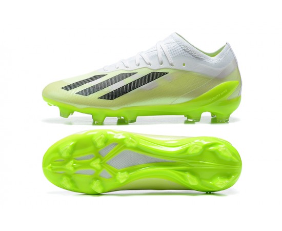 Adidas x23crazyfast.1 FG Low Soccer Cleats White Black Green For Men