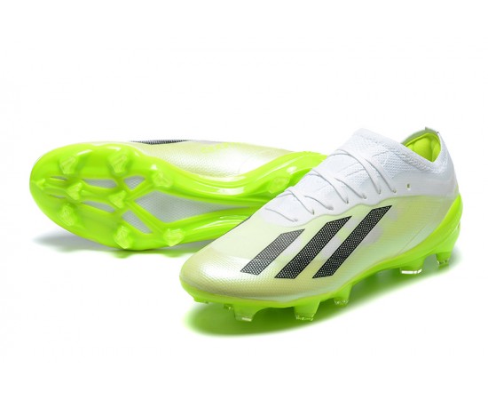 Adidas x23crazyfast.1 FG Low Soccer Cleats White Black Green For Men