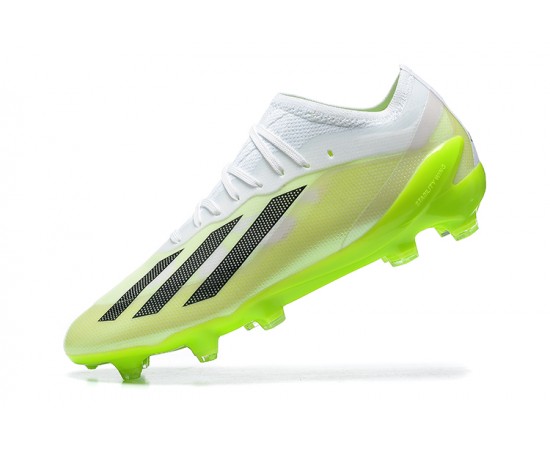 Adidas x23crazyfast.1 FG Low Soccer Cleats White Black Green For Men