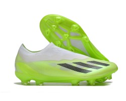 Adidas x23crazyfast.1 Laceless FG Low Soccer Cleats White Black Green For Men 