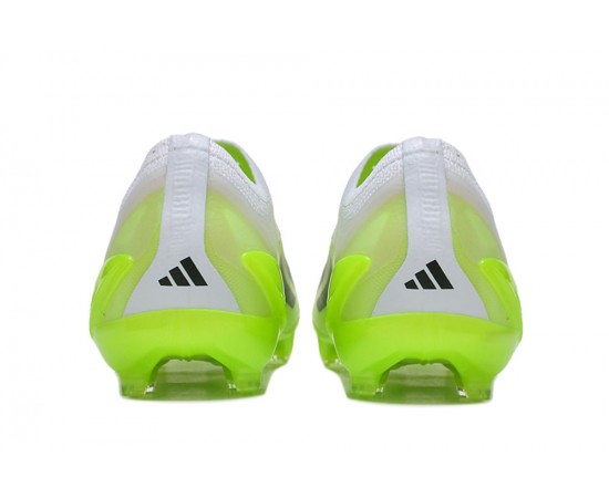 Adidas x23crazyfast.1 Laceless FG Low Soccer Cleats White Black Green For Men