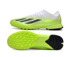 Adidas x23crazyfast.1 Laceless TF Low Soccer Cleats White Black Green For Men 