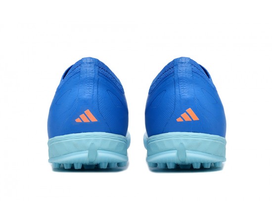 Adidas x23crazyfast.1 TF Low Soccer Cleats Blue Silver Orange For Men And Women