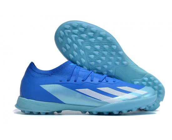 Adidas x23crazyfast.1 TF Low Soccer Cleats Blue Silver Orange For Men And Women