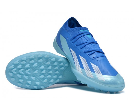 Adidas x23crazyfast.1 TF Low Soccer Cleats Blue Silver Orange For Men And Women