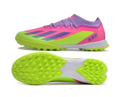 Adidas x23crazyfast.1 TF Low Soccer Cleats Pink Purple Green For Men And Women 