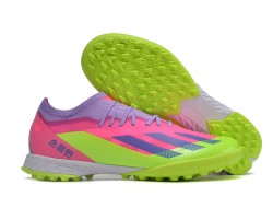 Adidas x23crazyfast.1 TF Low Soccer Cleats Pink Purple Green For Men And Women 