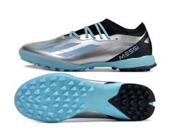 Adidas x23crazyfast.1 TF Low Soccer Cleats Silver Black Ltblue For Men And Women 