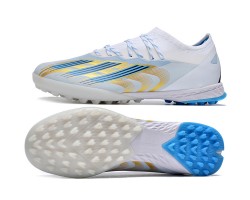 Adidas x23crazyfast.1 TF Low Soccer Cleats White Blue Gold For Men And Women 