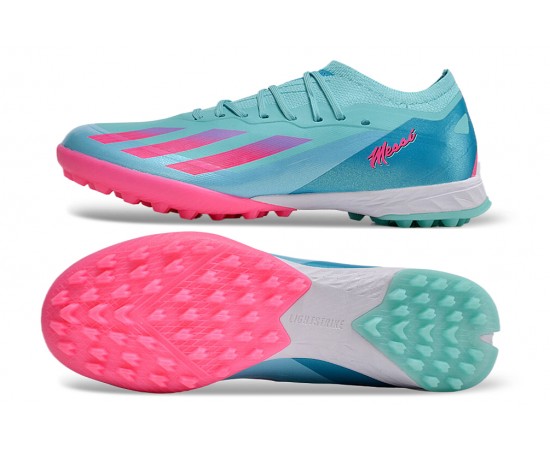 Adidas x23crazyfast.1 TF Soccer Cleats Pink Ltblue For Men And Women