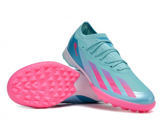 Adidas x23crazyfast.1 TF Soccer Cleats Pink Ltblue For Men And Women