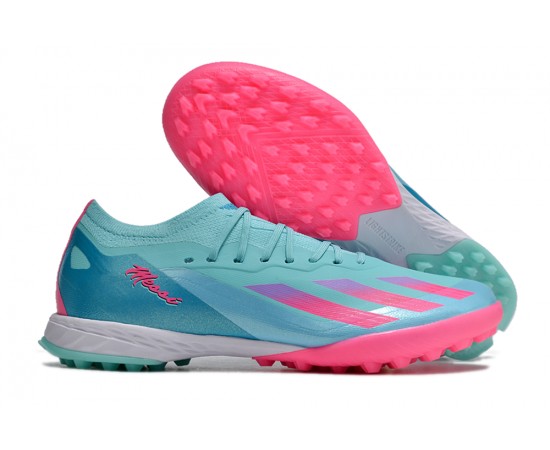 Adidas x23crazyfast.1 TF Soccer Cleats Pink Ltblue For Men And Women