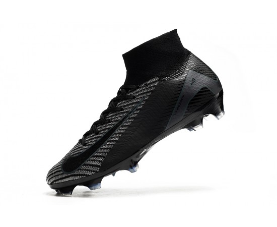 Nike Air Zoom Mercurial Superfly 10 Elite FG Black Grey High Top Soccer Cleats For Women And Men