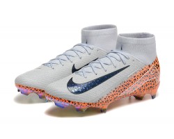 Nike Air Zoom Mercurial Superfly 10 Elite FG Grey Gold Black High Top Soccer Cleats For Men