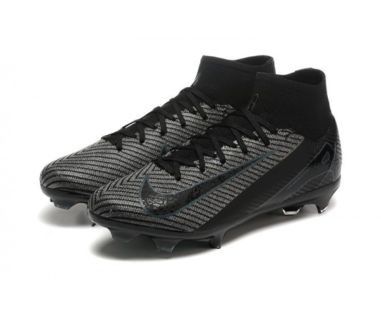 Nike Air Zoom Mercurial Superfly 10 Elite FG High Top Black Soccer Cleats For Men