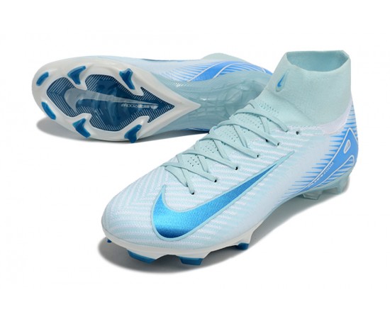 Nike Air Zoom Mercurial Superfly 10 Elite FG Ltblue Deep Blue Soccer Cleats For Women And Men