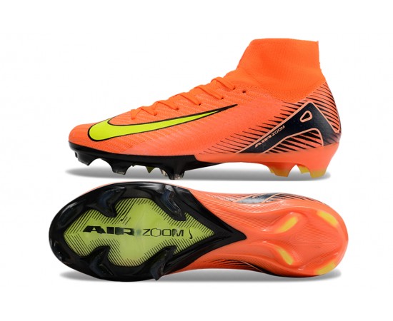 Nike Air Zoom Mercurial Superfly 10 Elite FG Orange Yellow Black Soccer Cleats For Women And Men