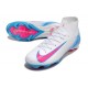 Nike Air Zoom Mercurial Superfly 10 Elite FG White Pink Ltblue High Top Soccer Cleats For Women And Men