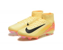 Nike Air Zoom Mercurial Superfly 10 Elite FG Yellow Black Pink High Top Soccer Cleats For Men