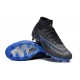 Nike Air Zoom Mercurial Superfly 9 Elite AG High Top Soccer Cleats Black Blue White For Men