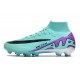 Nike Air Zoom Mercurial Superfly 9 Elite AG High Top Soccer Cleats Ltblue Purple Black For Men