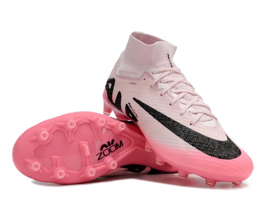 Nike Air Zoom Mercurial Superfly 9 Elite AG High Top Soccer Cleats Pink White Black For Men