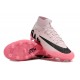 Nike Air Zoom Mercurial Superfly 9 Elite AG High Top Soccer Cleats Pink White Black For Men