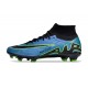 Nike Air Zoom Mercurial Superfly 9 Elite FG High Top Soccer Cleats Black Green Blue For Men And Women