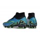 Nike Air Zoom Mercurial Superfly 9 Elite FG High Top Soccer Cleats Black Green Blue For Men And Women