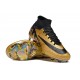 Nike Air Zoom Mercurial Superfly 9 Elite FG High Top Soccer Cleats Gold Black For Men And Women