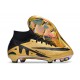 Nike Air Zoom Mercurial Superfly 9 Elite FG High Top Soccer Cleats Gold Black For Men And Women