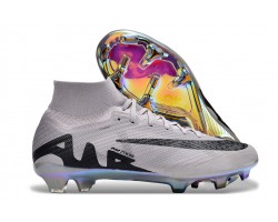 Nike Air Zoom Mercurial Superfly 9 Elite FG High Top Soccer Cleats Grey Black For Men And Women 