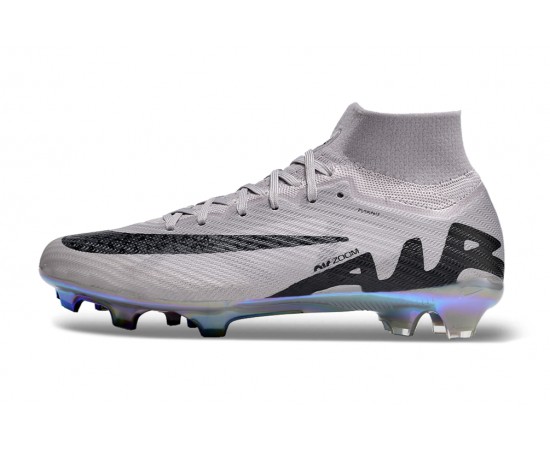 Nike Air Zoom Mercurial Superfly 9 Elite FG High Top Soccer Cleats Grey Black For Men And Women