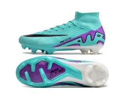 Nike Air Zoom Mercurial Superfly 9 Elite FG High Top Soccer Cleats Ltblue Purple For Men And Women 