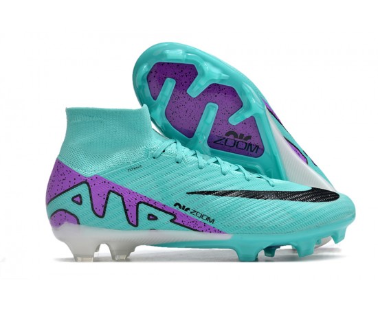 Nike Air Zoom Mercurial Superfly 9 Elite FG High Top Soccer Cleats Ltblue Purple For Men And Women