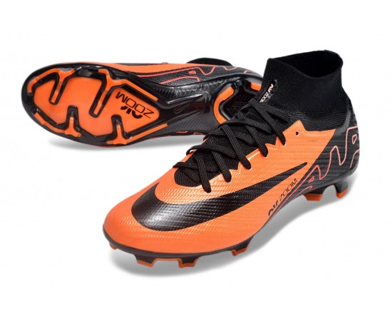 Nike Air Zoom Mercurial Superfly 9 Elite FG High Top Soccer Cleats Orange Black For Men And Women