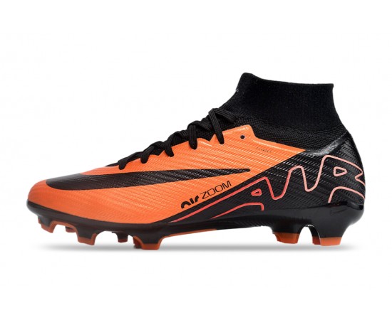 Nike Air Zoom Mercurial Superfly 9 Elite FG High Top Soccer Cleats Orange Black For Men And Women